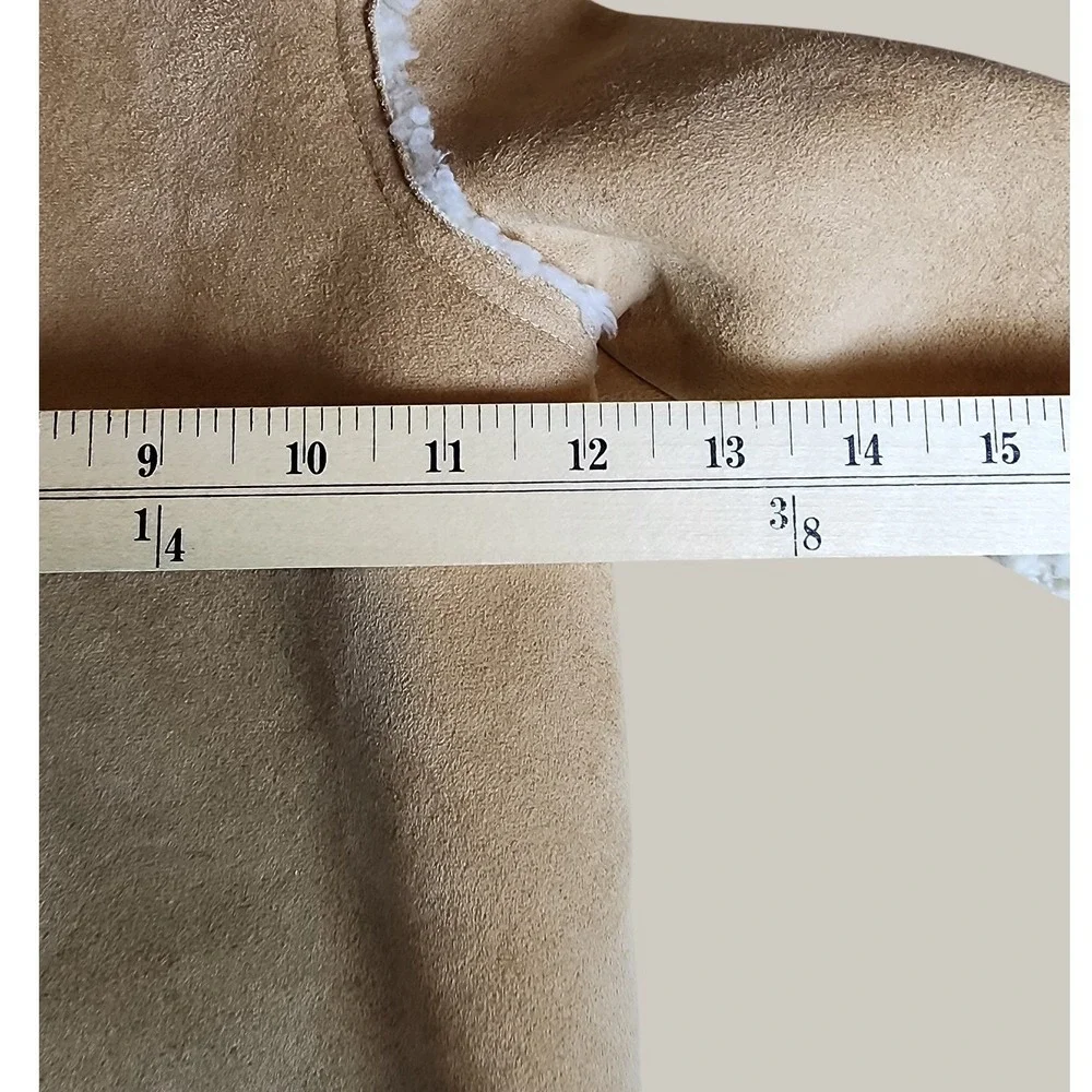 Vtg Baby Gap Kids Suede Sherpa‎ Lined Jacket Tan Brown Sz 6 12 Months Cabincore